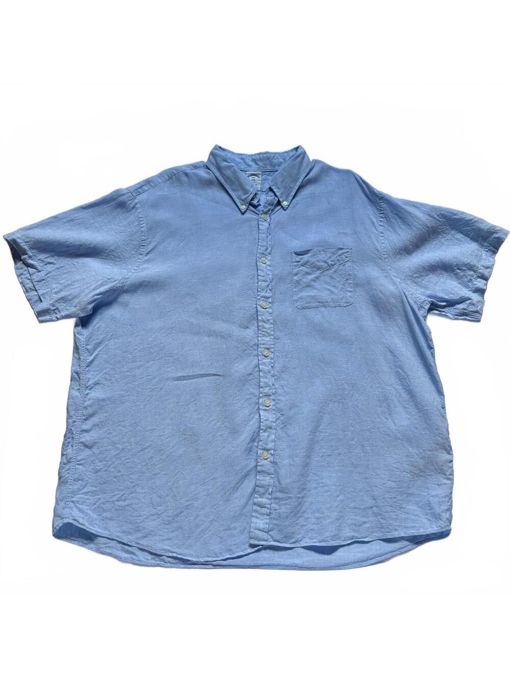 Brooks Brothers Men's XXL 100% Linen Short Sleeve Button-Up Shirt Coastal Preppy